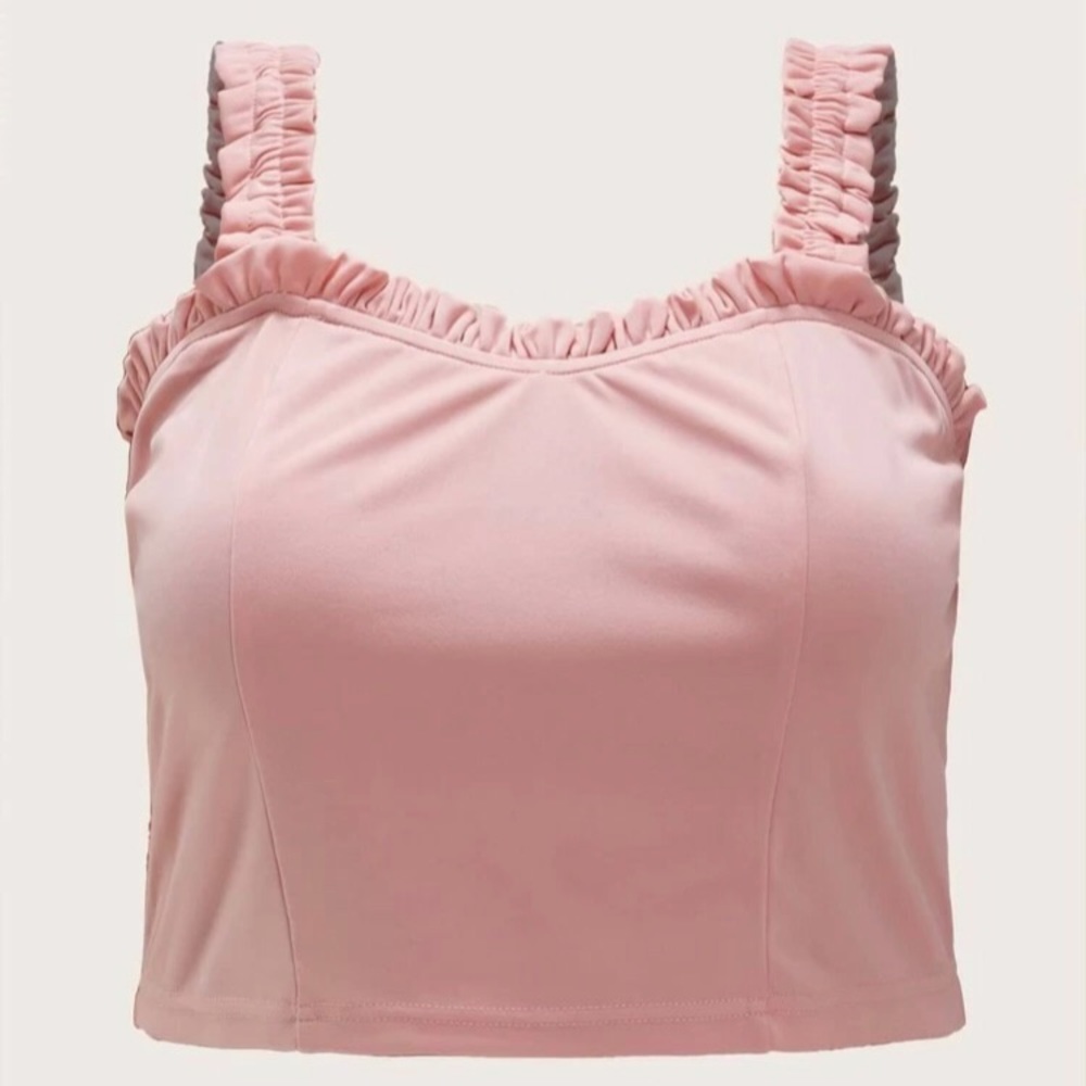 SHEIN: Plus frill trim crop cami too